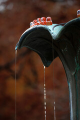 Small red Daruma dolls in Katsuoji Temple. A Traditional red Daruma doll is used as a symbol of determination in Japanese culture at Katsuo-ji temple, Osaka, Japan