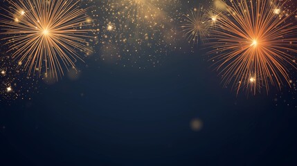 “New Year 2026 background with a joyful family in stylish vector style, celebrating under vibrant fireworks. Luxury and premium atmosphere with elegant lighting, smooth gradients, gold accents, and mo