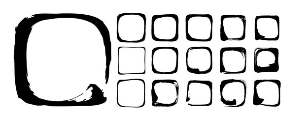 角丸スクエアの筆フレームのセット