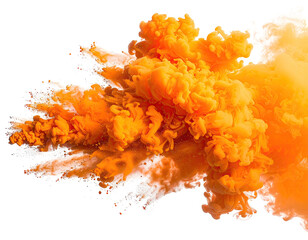 Orange smoke plume swirling from left