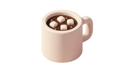Cozy Hot Chocolate Mug With Marshmallows And Chocolate 3d Render