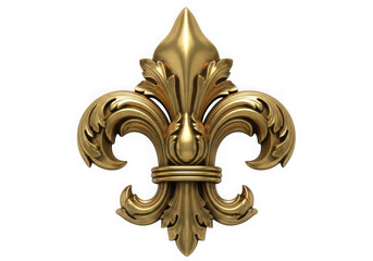 Ornate golden fleur-de-lis symbol design isolated luxury decor