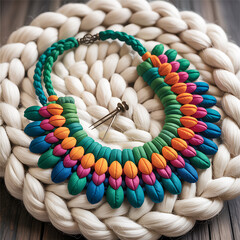 Colorful Fabric Necklace Display