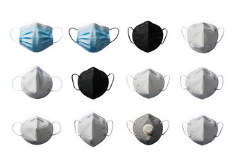 Collection of diverse protective face masks for public health