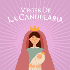 virgen de la candelaria illustration design template