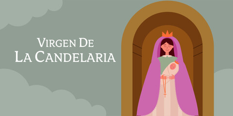 virgen de la candelaria horizontal banner illustration