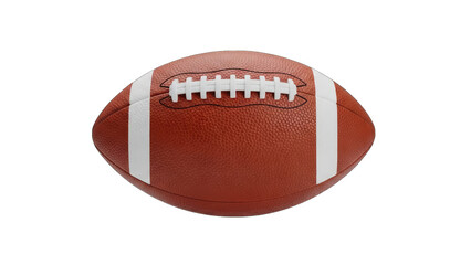 American Football Ball With White Stripes on Transparent Background Realistic 3D Render Sport Equipment
