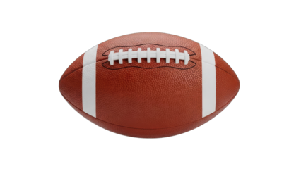 American Football Ball With White Stripes on Transparent Background Realistic 3D Render Sport Equipment
