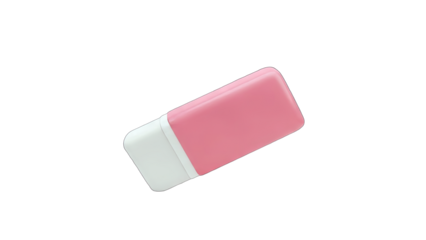 Pink Eraser Isolated on White Background