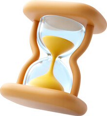 3D Vector Hourglass icon, Holiday, New Year Countdown, Festive time concept.