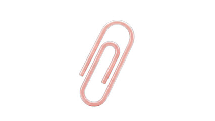 Obraz premium Pink Paperclip Isolated on White Background