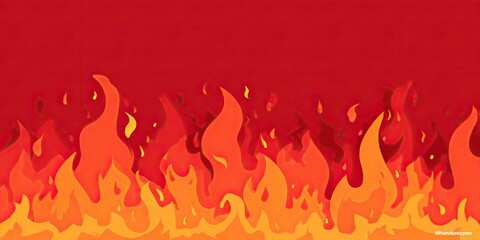 Animated depiction of burning flames with a gradient background ranging from yellow to red