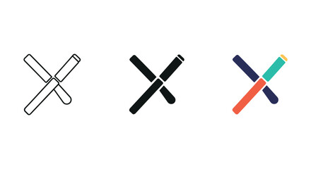 Different styles of cross mark symbol