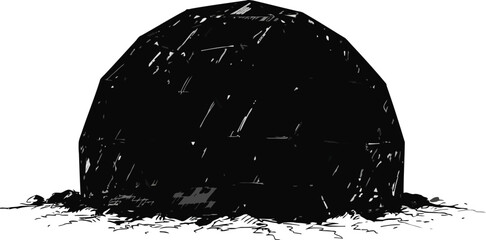 Silhouette of a Bowl with Fresh Bread Rolls and a Baguette - Ideal for Food, Bakery, and Culinary Concepts © Mohim