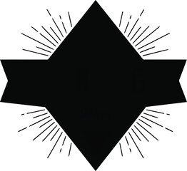 Bold Black Star Burst Shape for Graphic Design