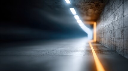 Futuristic Underground Tunnel with Dramatic Lighting and Modern Design
