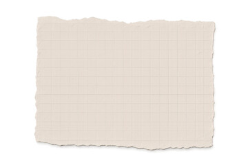 Fototapeta premium Torn piece of blank graph paper with ripped edges on transparent background, adding a creative element for notes or messages