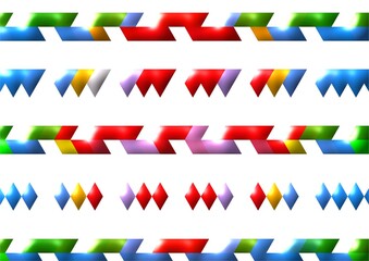 set of colorful ribbons with numbers