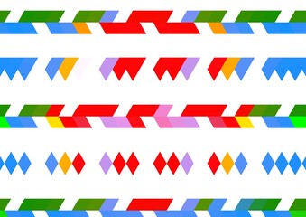 set of colorful ribbons with numbers