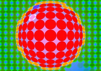 Colorful Abstract Dot Pattern Forming a Central Shape