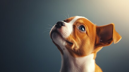 Adorable puppy with expressive eyes and curious gaze.
