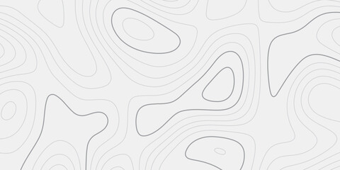 Traditional Style Seamless Topographic Line Map with Minimal Black and White Terrain Contours