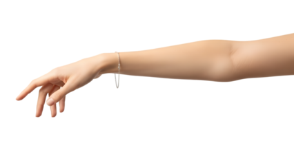 Human arm isolated on transparent background with a drop of water