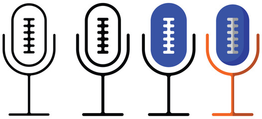 Minimal microphone icon representing live product demos and real‑time social commerce engagement