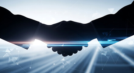 Digital Handshake Partnership Global Business Connection
