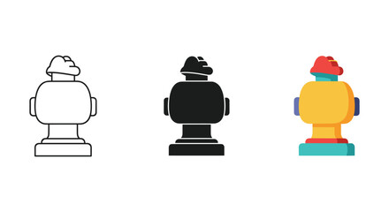 Collection of fire hydrant icons in different style