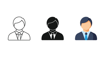 Three business professionals illustrated