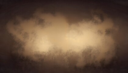 Naklejka premium Dramatic Muted Antique Gold Gradient Background with Billowing Smoke Clouds and Dark Vignette for Epic Historical Movie Scene or Luxury Vintage Texture