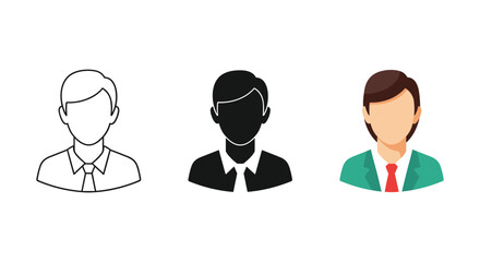 Different style male avatars for business use