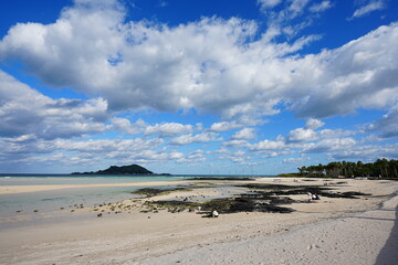 fascinating seascape with island and clouds