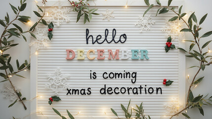  hello december letters in black ai genrative