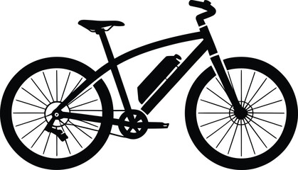 Fototapeta premium Vector Illustration of E Bike with Spokes Isolated on Transparent Background