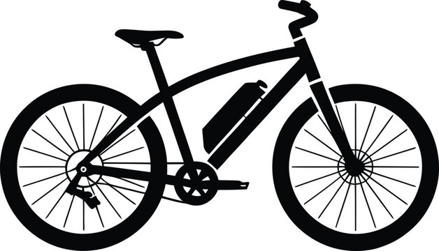 Vector Illustration of E Bike with Spokes Isolated on Transparent Background