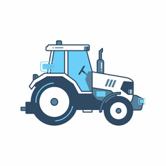Obraz premium Illustration of a Modern Farm Tractor with Blue Accents.