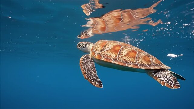 turtle swimming in the water