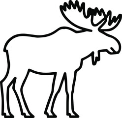 moose silhouette line art wildlife illustration for crafts