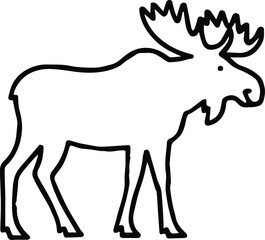 moose profile sketch animal template coloring page