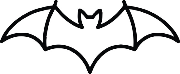 bat outline icon minimal gothic emblem for logo and label