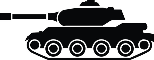 Fototapeta premium tank military icon silhouette vector for game and history use