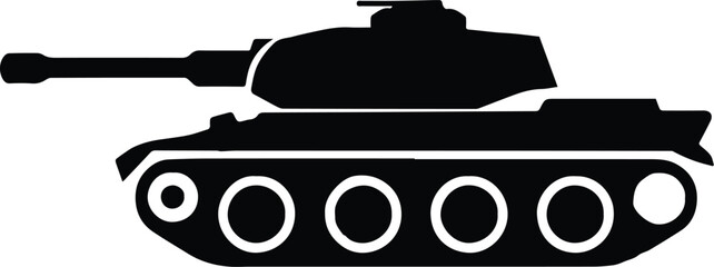 Fototapeta premium tank silhouette icon military vehicle symbol vector illustration