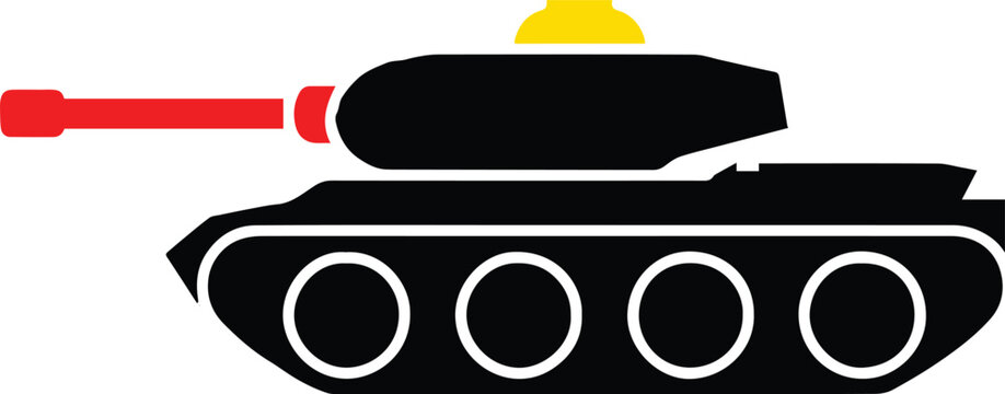 tank silhouette vector logo icon for army and strategy design