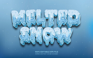 Melted Ice 3D editable text style effect
