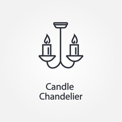 Ornate black two-arm candle chandelier with decorative vine silhouette candle holders