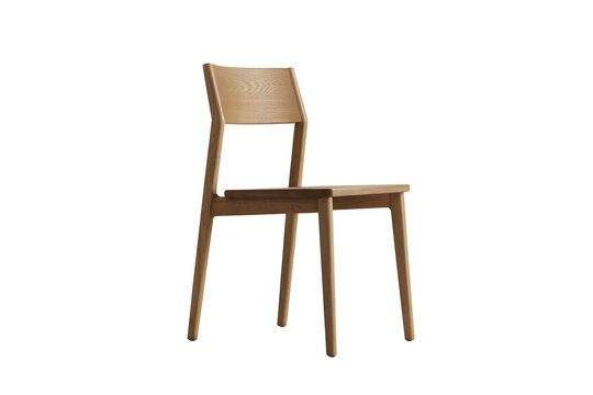 Wooden chair isolated on white background with clipping path. View from the side offset to the back