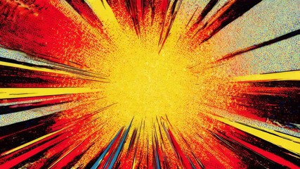 Vibrant colorful explosion occurs in comic book action scene with dynamic graphic effects - Powered by Adobe