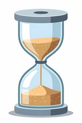 hourglass 3d rendering isolated on white background cartoon plastic style icon